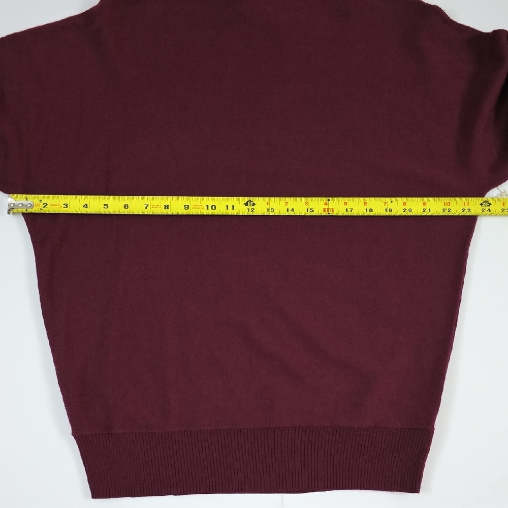 NWT Telluride Women's Burgundy Extra Fine Merino Wool Funnel Neck Sweater Size M - Picture 11 of 16